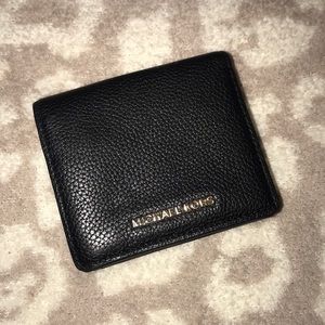 Black Michael Kors compact leather wallet